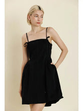 Load image into Gallery viewer, Black Bow Trim Mini Dress